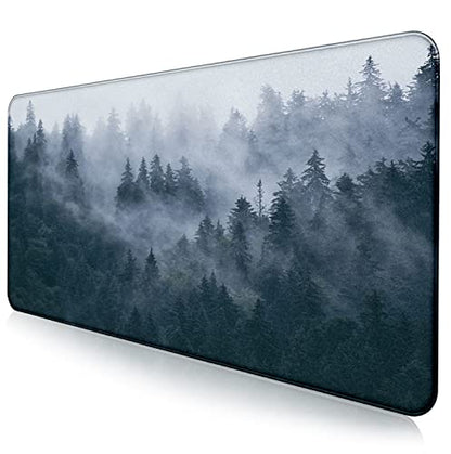 Gray Forest Mouse Pad with Seam Edge Design, Non Slip Rubber Keyboard Pad | Large Extended Mouse Pad; Full Desk Coverage; Waterproof Coating; Stable Anti-Slide Base For Gaming, Office, Study Daily Use - color: Grey Forest