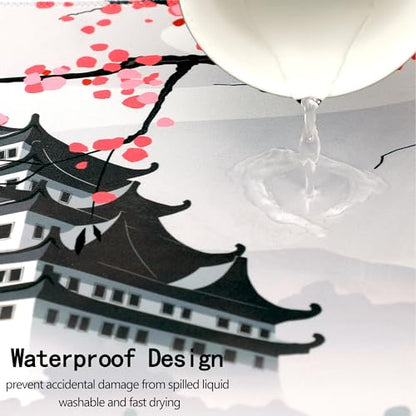 Japanese Cherry Blossom Gaming Mouse Pad 31.5x11.8in Pink Full Desk Japanese Sakura Gaming Mouse Pad Large Non-Slip Rubber Base Waterproof Big Keyboard Mat with Stitched Edges for Game Office - color: Japanese Cherry Blossom, size: 31.5" x 11.9"