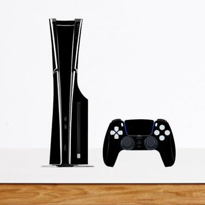 Solid Color Skin Wrap Compatible with PS5 Slim Disc Edition (Black) | Console Cover Protective Sticker, Game Controller Vinyl Wrap - color: Black