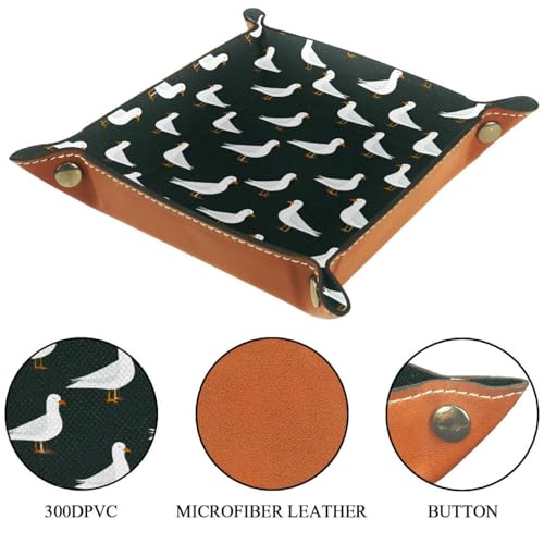 Dice Trays Birds Holder Storage Box for Dice Games Like RPG DND, Leather Dice Holder Portable Folding Rolling Dice Tray, 16x16cm - color: Multi 4