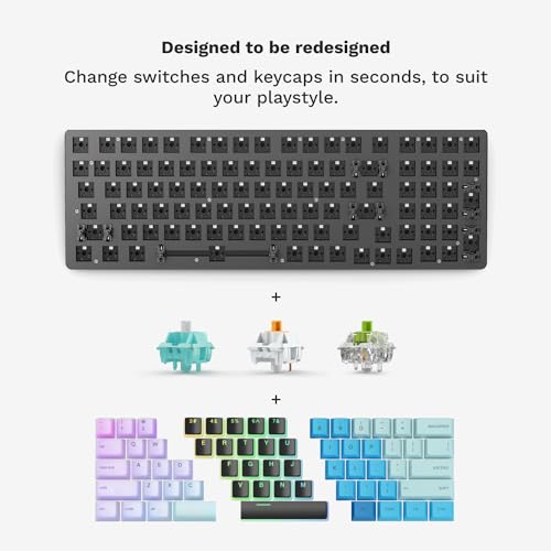 GLORIOUS GMMK 2 Gaming Mechanical Keyboard - Hotswap Cherry Mx Style Linear Switches- Full Size Wired Keyword- Double Shot Keycaps, RGB - PC Setup Accessories - 96%, Black
