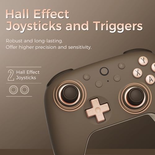 AKNES 8BitDo Ultimate 2C Wireless 2.4G Controller for Windows PC & Android | Gamepad with Hall Effect Joysticks and Hall Triggers, 1000Hz Polling Rate, Remappable L4/R4 Bumpers - Brownie - color: Brownie