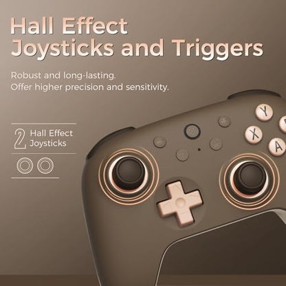 AKNES 8BitDo Ultimate 2C Wireless 2.4G Controller for Windows PC & Android | Gamepad with Hall Effect Joysticks and Hall Triggers, 1000Hz Polling Rate, Remappable L4/R4 Bumpers - Brownie - color: Brownie