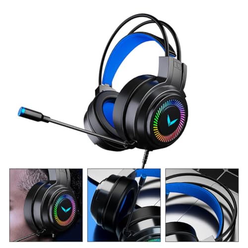 COHEALI Wired Gaming Headset with Microphone, Over-Ear 7.1 Surround Sound PC Headphones, Soft Ear Pads, .5mm Jack for Online Gaming and Esports