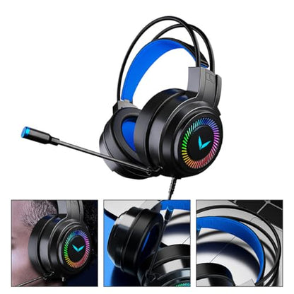 COHEALI Wired Gaming Headset with Microphone, Over-Ear 7.1 Surround Sound PC Headphones, Soft Ear Pads, .5mm Jack for Online Gaming and Esports