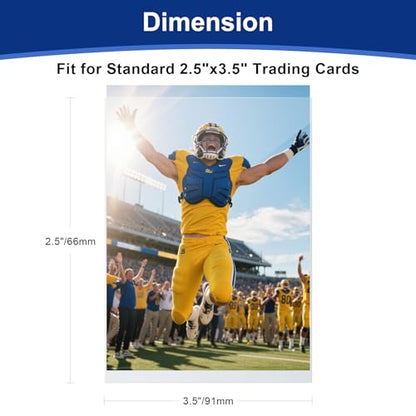 100 Pcs Soft Trading Card Sleeves, Top Loading Sleeves for Standard Cards 2.5" X 3.5"，Ultra-Clear Card Protector for Baseball Cards