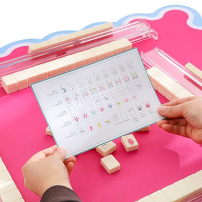 160 Engraved American Mahjong Game Set with Carrying Bag and Accessories, 1.2’’ Mahjong Tile Set - color: 1-ivory