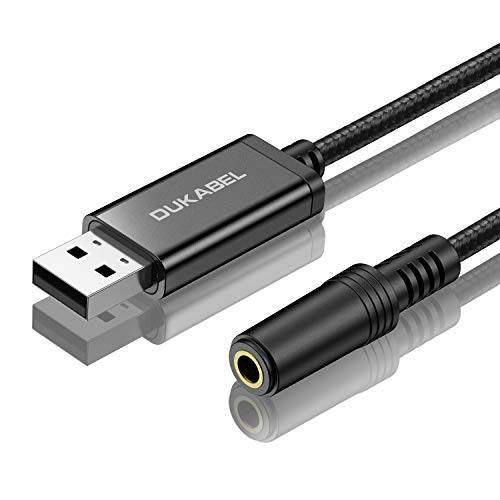 USB to 3.5mm Jack Audio Adapter, USB-A to AUX Cable for PC, PS4, PS5-1.2M | TRRS-Mic Supported, DAC Chip, 16bit/48KHz, Compatible with Windows, PC, Laptop, Mac, Linux, Desktops, PS4, PS5 - size: 45 inch / 120cm