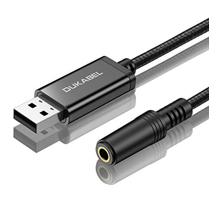 USB to 3.5mm Jack Audio Adapter, USB-A to AUX Cable for PC, PS4, PS5-1.2M | TRRS-Mic Supported, DAC Chip, 16bit/48KHz, Compatible with Windows, PC, Laptop, Mac, Linux, Desktops, PS4, PS5 - size: 45 inch / 120cm
