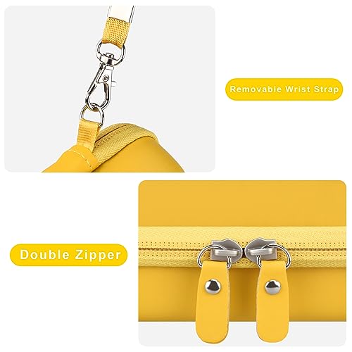 Canboc Carrying Case for G350/ RG40XXV/ RG406V/ RG405V Retro Handheld Game Console, RG40XXV Video Gaming Console Storage Box, Mesh Pocket fits Cable, SD Card, Yellow (Case Only) - color: Yellow