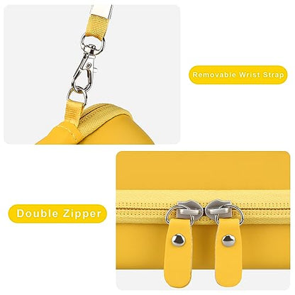 Canboc Carrying Case for G350/ RG40XXV/ RG406V/ RG405V Retro Handheld Game Console, RG40XXV Video Gaming Console Storage Box, Mesh Pocket fits Cable, SD Card, Yellow (Case Only) - color: Yellow