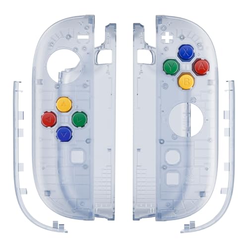 eXtremeRate DIY Replacement Shell Buttons for Joycon 2, Housing Faceplate Case + Decorative Strips + ABXY Direction Keys + Tools for Nintendo Switch 2 Controller - Essence Version - Clear Glacier Blue - color: Clear Glacier Blue