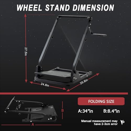Marada G29 Racing Wheel Stand Adjustable Fit for Logitech G920 G923, for Thrustmaster T128X T300 RS GT, for PXN V9 Foldable Entry-Level Racing Stand without Handbrake Pedal Steering Wheel