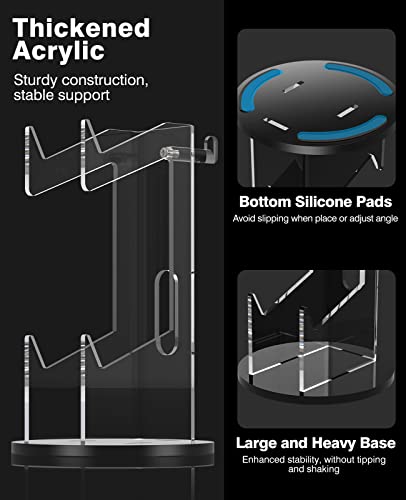 MoKo Universal Game Controller & Headset Stand, 2-in-1 Holder Acrylic | Premium acrylic, crystal clear. 2-in-1 for controller and headset. Non-slip base. Fits Switch, PS5, PS4, Xbox. - color: Black&Clear