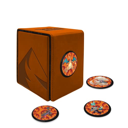 Ultra Pro - Gallery Series: Scorching Summit Alcove Click for Pokémon, Protect & Store 100+ Double Sleeved Cards, Strong Magnetic Closure for Ultimate Security, Protect Collectible Cards