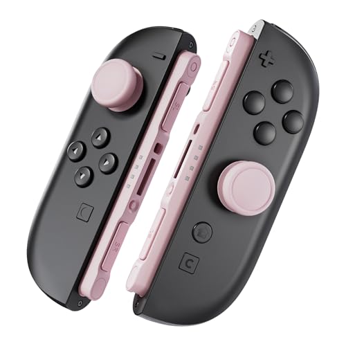 eXtremeRate Replacement 3D Joystick & Thumb Grips & Side Rail Shell Buttons for Nintendo Switch 2 JoyCon, Console Rail Stickers Left Right Analog Thumbsticks Caps for Switch 2 - Cherry Blossoms Pink - color: Cherry Blossoms Pink