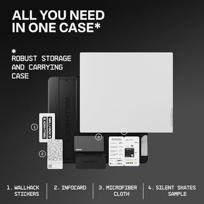 Wallhack SP-005 Glass Gaming Mouse Pad, Large, White | Speed Surface, Esports Mousepad With Smooth Low-Friction Glide, Tempered Glass, Ergonomic Low Profile, Carry Case Included - color: SP-005 Speed | White