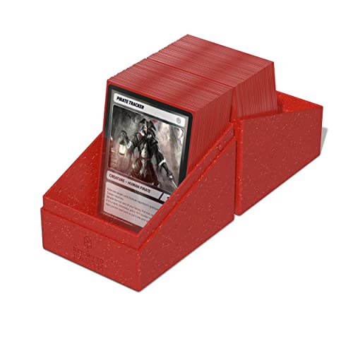 Ultimate Guard RTE Boulder 133+, Deck Case for 133 Double-Sleeved TCG Cards, Red, 87% Renewable, Made in Germany, Secure & Durable Storage