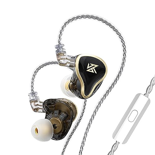 CCA KZ ZAS in Ear Monitor Headphones 16 Units 7BA 1DD Hybrid Drivers HiFi IEM Earphones High Clarity Wired Earbuds for Musicians Singers Audiophile Dj Drummers - color: KZ ZAS Black, size: with mic
