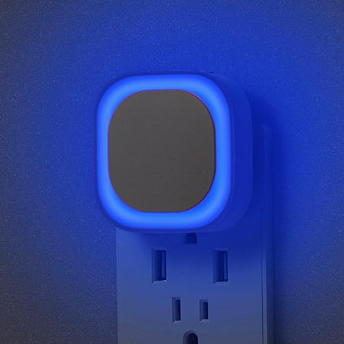 2 Pack Plug in Dimmable Night Light, Blue Nightlight, Auto Dusk to Dawn Sensor, LED Night Light, Soft Glow, Diffused Light for Bathroom, Hallway, Stairs, Kitchen, Bedroom | Auto Dusk to Dawn, Dimmable Reflected Light, Auto ON/OFF Eye-Care Plug in LED Nigh