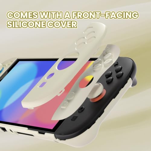 PlayVital Protective Case for Nintendo Switch 2 - Cute Dockable Hard Case Shell for Switch 2 with Thumb Grip & Sticker & Button Caps, Anti-Scratch & Shockproof Cover Skin - Antique Yellow - color: Antique Yellow