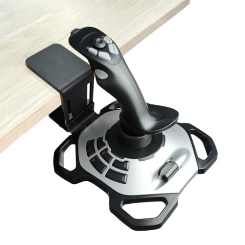 HTLAKIKJ Flight Sim Desk Mount for Logitech 3D Pro Joystick | Compatible with Logitech G Extreme 3D PRO Joystick Adjustable Fit Different Thickness Desk Enduring C-Clamp Metal Holder
