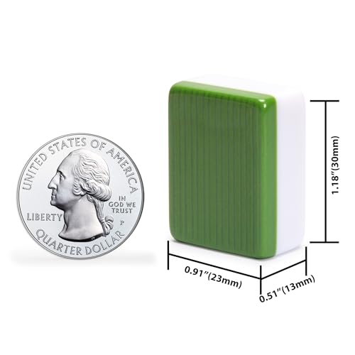 Yellow Mountain Imports Set of 166 American Mahjong Tiles, Huntington (Tiles Only Set) - color: Green