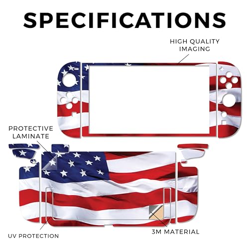 Gaming Skin Compatible with Nintendo Switch 2 Console Only - American Flag - Premium 3M Vinyl Protective Wrap Decal Cover - Easy to Apply | Crafted in The USA by MightySkins - color: American Flag, size: Switch 2 Console Skin Only, style: Matte Finish
