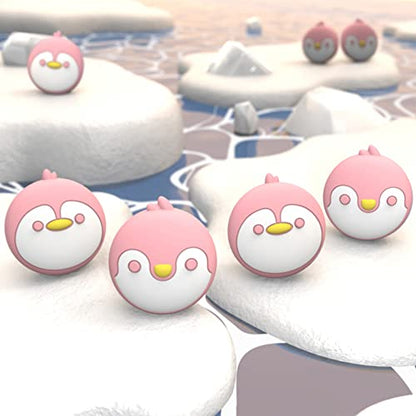 PlayVital Thumb Grip Caps for Xbox Series S/X, Xbox One, Elite Series 2 Controller, Cute Joystick Caps for ps5/EDGE/ps4, Thumbstick Cover for Switch 2 Pro/Switch Pro Controller - Penguin, Pale Red - color: Penguin Pale Red