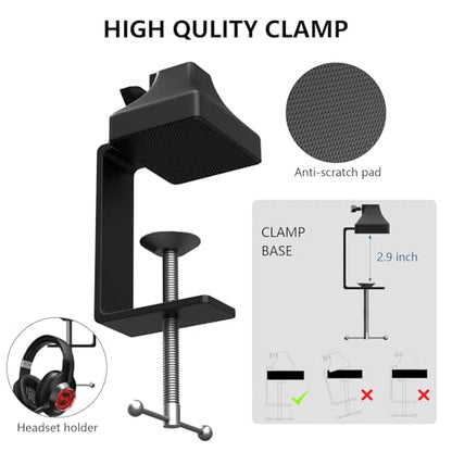 Microphone Boom Arm Stand With 5/8 Inches Connector, Studio Arm Suspension Scissor Adjustable Mic Stand with Heavy Duty Clamp,for Vocal Recording,Gaming,Streaming Podcasting