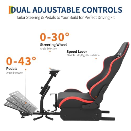 Foldable Sim Racing Rig | Heavy-Duty Carbon Steel Racing Wheel Frame Fits Logitech & All Top Gaming Steering Wheel Brands - size: 25.6x27.6x31.5 Inch