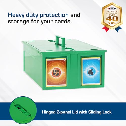 BCW Collectible Card Bin Green | Holds up to 1600 Cards | Plastic Storage Box for Pokémon, MTG & Sports Cards - 6 Pack - size: 6 Pack