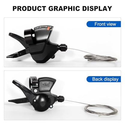 SL-M315-8R Bike Shift Lever,Bicycle Shift Lever - Right, Mountain Right Shifter Lever with Optical Gear Display | Bike shifter. Durable, ergonomic design. Compatible with mountain, road, folding bikes. Easy install. - color: SL-M315-8R