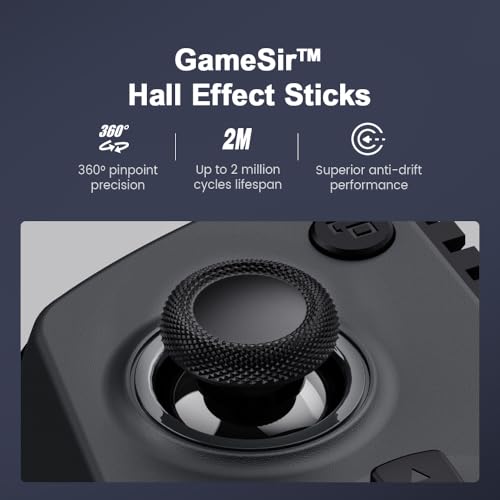 GameSir X5s Bluetooth Mobile Gaming Controller for Switch 2/Switch/Android/iPhone/iPad mini, Hall Effect Joystick, Lightweight Ergonomic Phone Controller- Play Genshin Impact & Zenless Zone Zero