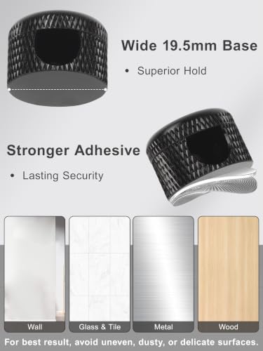 Black Aluminum Cable Clips for Desk 3 Pack, Upgraded Adhesive | Cord Holder for Nightstand, Screw-top Phone Cord Holder, USB Wire Cable Management Clips to Keep Cables Tidy