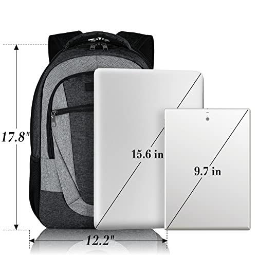 BIKROD Travel Laptop Backpack Men, School Backpacks for College Teen Boys Water Resistant Back Pack, Business Anti Theft Slim Sturdy Computer Bag Gifts Fits 15.6 Inch Laptop - color: Blackgrey, size: 15.6 Inch