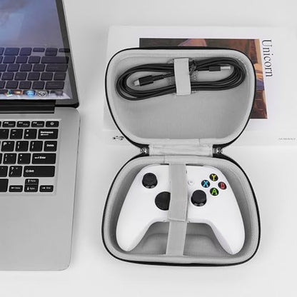 GEEKRIA Controller Travel Case Compatible with Xbox One, Series X / S, Hard Shell Carrying Bag, Protective Storage with Internal Mesh Pocket for Charging Cable (Dark Gray) - color: Dark Gray