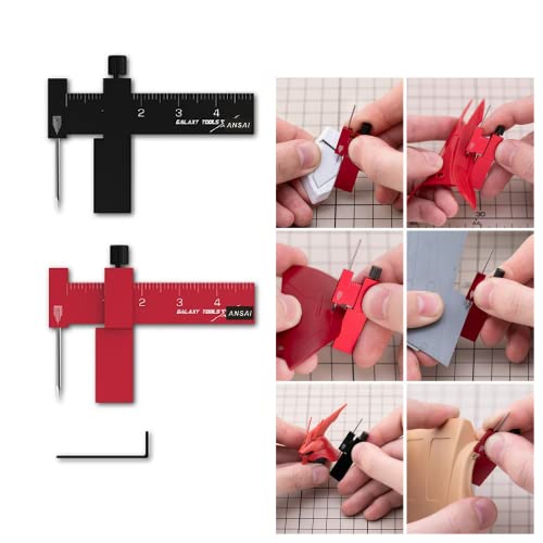 Equidistant Parallel Scriber For Figure Kit Military Miniature Scale Model Hobby Resin GK, Machinists, Technicians Or Craftsmen (Black)