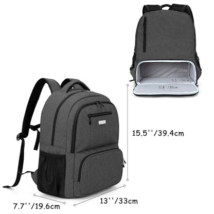 CURMIO CPAP Backpack Compatible with ResMed AirSense 9 10 11, Black | CPAP Supplies Storage Bag with Chest Belt for Power Supply, Mask, Headgear strap, Tubes, Empty Bag - color: Black