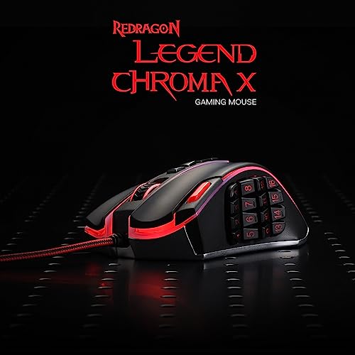 Redragon M990 Wired RGB MMO Gaming Mouse 32000 DPI Remapping Keys | Stable Lag-Free Connection, Redefine Keybinding Macro, Vibing Backlight, Ergonomic Grip Body Comfort - color: Black, style: Wired M990