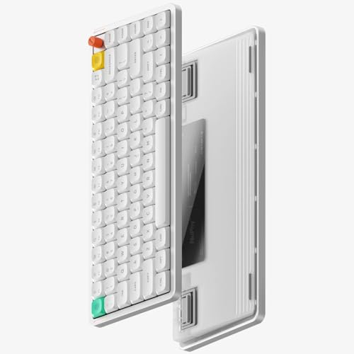 nuphy Air75 V3 Low Profile Mechanical Keyboard, 75% Custom Hot Swappable Wireless Keyboard with Gasket Mount, RGB Backlit, Multi-Device Bluetooth/2.4GHz/USB-C for Mac Windows, White-Brown Nano Switch - color: White, size: Brown nano Switch