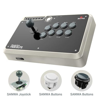 May Flash F500 Elite USB Video Game Controller, Compatible with Xbox Series S/X, Xbox One, Switch, PlayStation 4, PC Windows