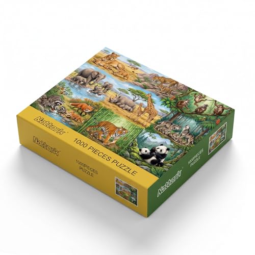 Nattork Jigsaw Puzzles 1000 Pieces for Adults, Families (Animal Family) Pieces Fit Together Perfectly - color: Animal Family