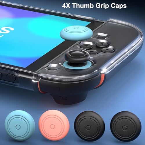 12 in 1 Protection Accessories Kit for Nintendo Switch 2 2025 Model - Carrying Case, Tempered Glass Screen Protector, Crystal Case, Silicone Grip Cover & Thumb Grip Caps | Full Protection Bundle - size: 12 in 1 for Switch 2