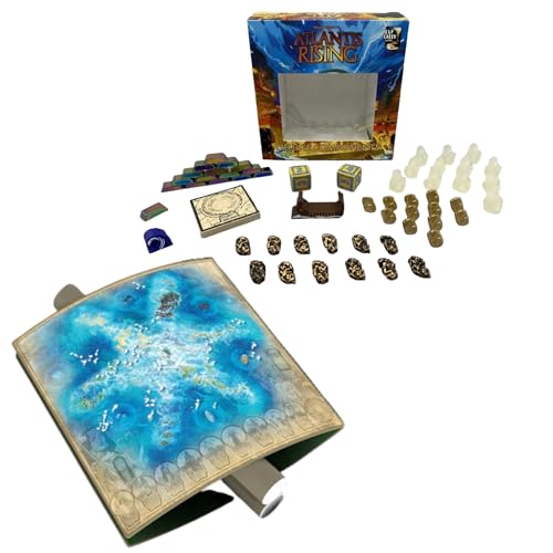 Atlantis Rising: Premium Collector’s Bundle – Includes Deluxe Upgrade Kit (ECG008) & Neoprene Island Playmat – Resin Components, Metal Cosmic Gems & Non-Slip Game Mat – For Atlantis Rising 2nd Edition