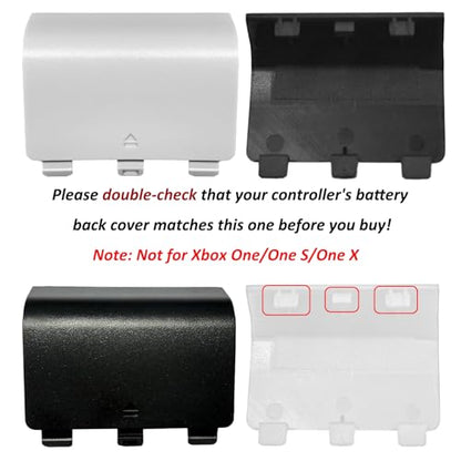 4 Pcs Battery Back Cover for Xbox Series X/S Controller[NOT for Xbox One & One X/S],Battery Back Shell Covers,Replacement Battery Door Shell Repair Part Compatible with Xbox Series S/X(Black&White) - color: 2 Black+2 White