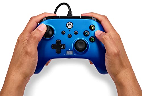 PowerA Enhanced Wired Controller for Xbox Series X|S - Sapphire Fade, gamepad, wired video game controller, gaming controller, Xbox Series X|S, Officially Licensed for Xbox - color: Sapphire Fade
