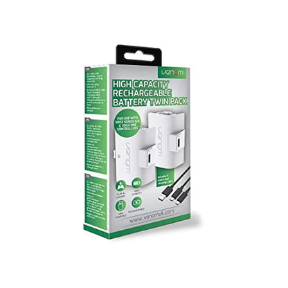 Venom Rechargeable Battery Pack for Xbox One, Xbox Series X & S, 2 Pack 1100mAh Controller Battery Pack Play and Charge Kit for Xbox Series X/S and Xbox One - color: 1100mAh (White)