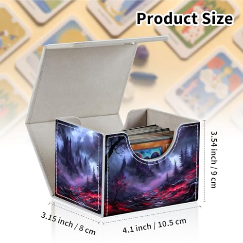 Stylish MTG Deck Box for 110+ Cards, Magnetic Commander Deck Case with Bonus Game Card Pouch, Durable Storage for TCG and Sleeved Magic Cards, Dark Fantasy - color: Dark Fantasy