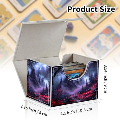 Stylish MTG Deck Box for 110+ Cards, Magnetic Commander Deck Case with Bonus Game Card Pouch, Durable Storage for TCG and Sleeved Magic Cards, Dark Fantasy - color: Dark Fantasy